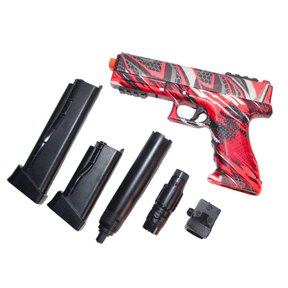 Glock ČERVENÝ pistole na vodní gelové kuličky