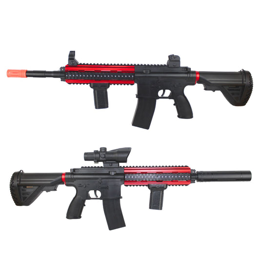 M416 ČERVENO-ČERNÝ Blaster na Gelové Kuličky