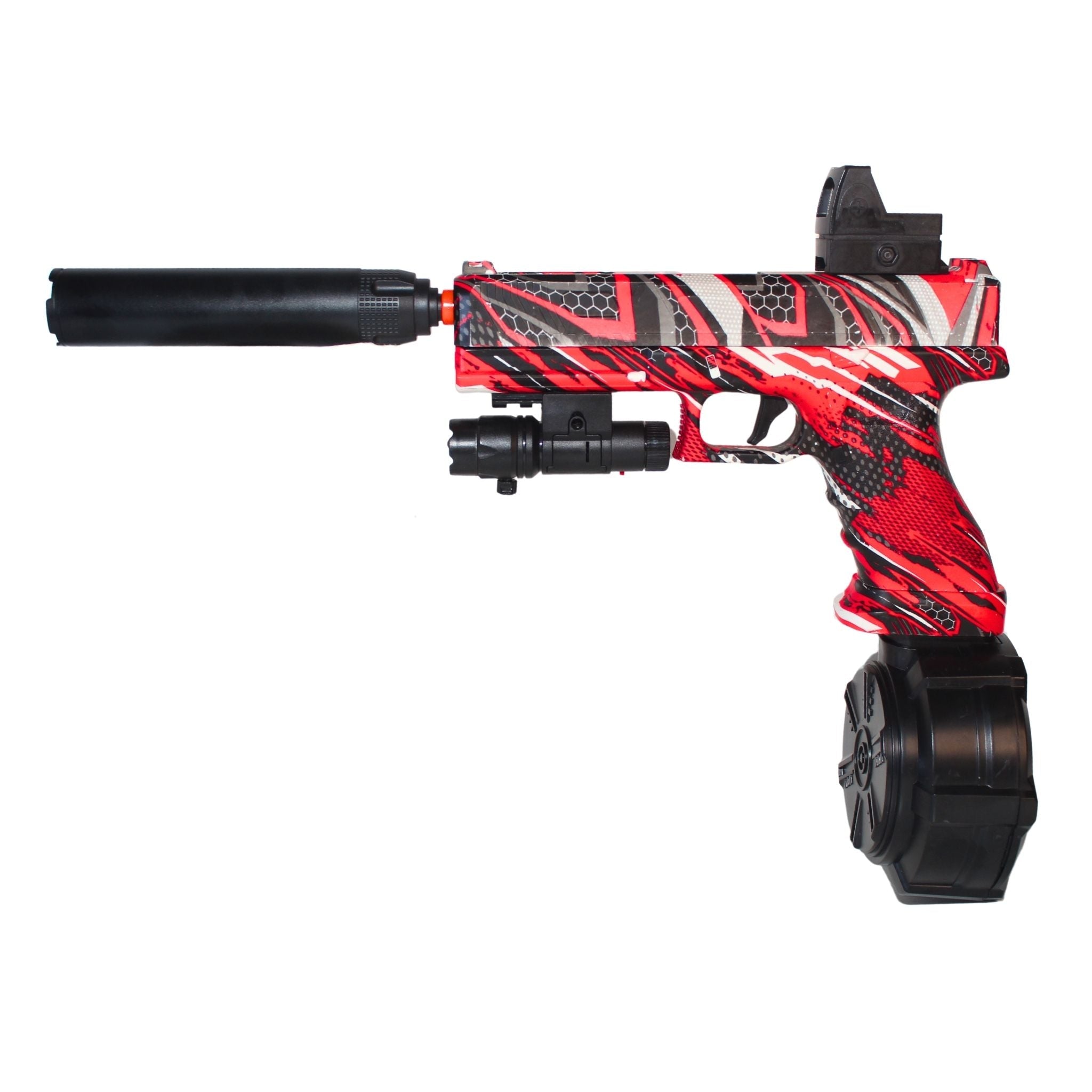 Červený kompaktní blaster